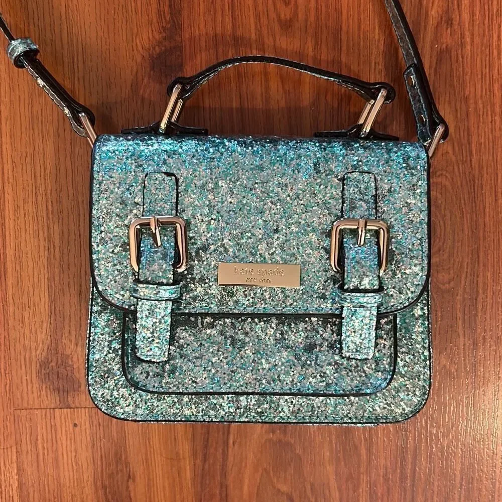 Kate Spade turquoise glitter purse